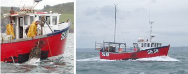 crabber fishing off the Devon coast of Salcombe